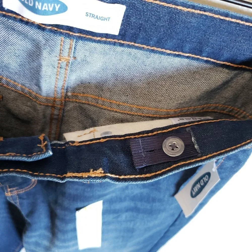 Old Navy Boy's Straight Non-Stretch Denim Jeans Dark Wash Size Big Kid's 18 NEW